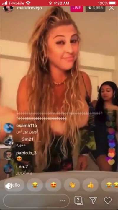 Malu Trevejo mom shows tits on Instagram live 😍😍🍈🍈