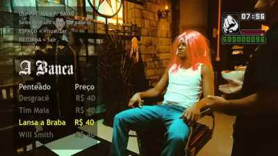 GTA inspired ad from a barbershop in Brazil