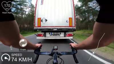 Riding in a truck&rsquo;s slipstream POV