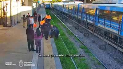 Moreno: Una mujer quiso subir con el tren en movimiento y se salvó de milagro