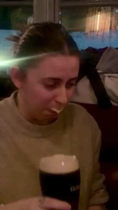 My Spanish friend tasting Guinness for the first, and last, time&hellip;