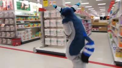 Furry at the supermarket