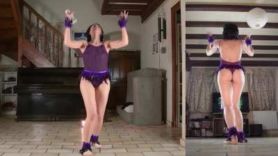 Making sure you can see my whole body even though I have a costume on when I dance