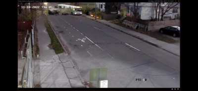 Cadillac runs stop sign and hits a bus