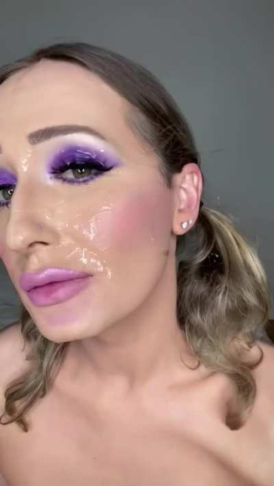 Enormous self facial with a huge toy up my ass!!! by jamiebenz