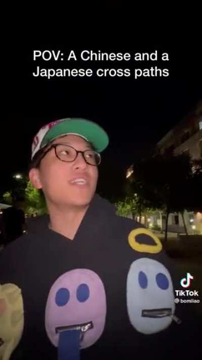 So, a Chinese man and Japanese man bump into each other&hellip;..