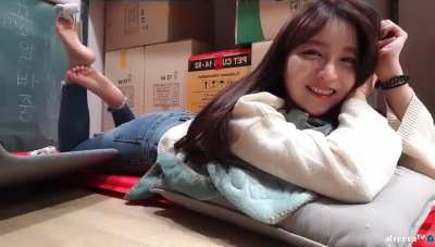 Cute streamer&rsquo;s soles in the pose