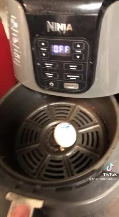 Air frying an egg