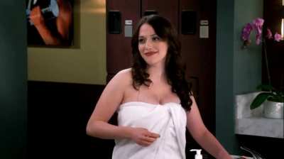 Kat Dennings looks good in a towel