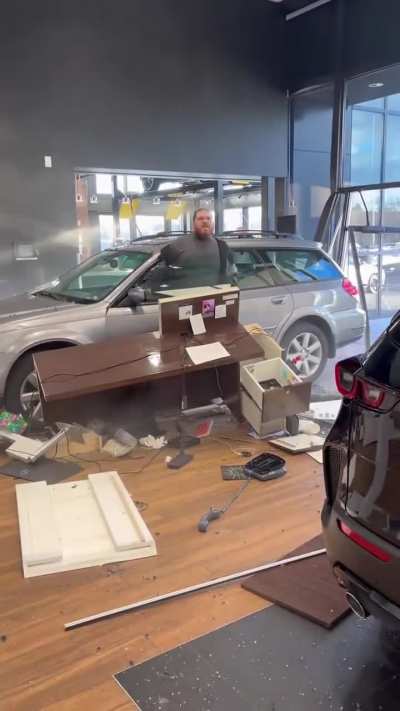 Car dealership crash out 