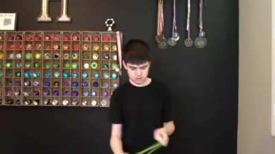 Yoyo champion Hunter Feuerstein demonstrates his "DNA" trick