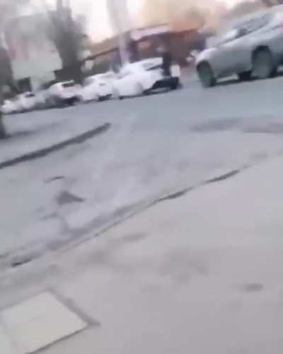 Man Throws Rock at Old Man and Ends Up Getting Shot in the Cheek [Odessa, Ukraine]