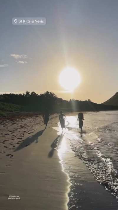 Running on the beach in St. Kitt&rsquo;s and Nevis IG 2/22/2026