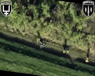 Ukrainian fiber-optic FPV drone hit a Russian soldier on a motorbike. Lyman direction. SIGNUM Battalion. July 2025 [Published 18.07.2025]