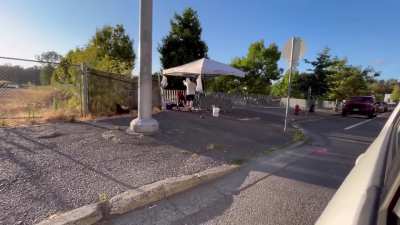 Portland: Chud @Numerarch Tear Down Medical tents for Clout with ties to @KatieDaviscourt Reporter who works for the Alt Right Rebel News that has been spinning disinfo since the BLM protests