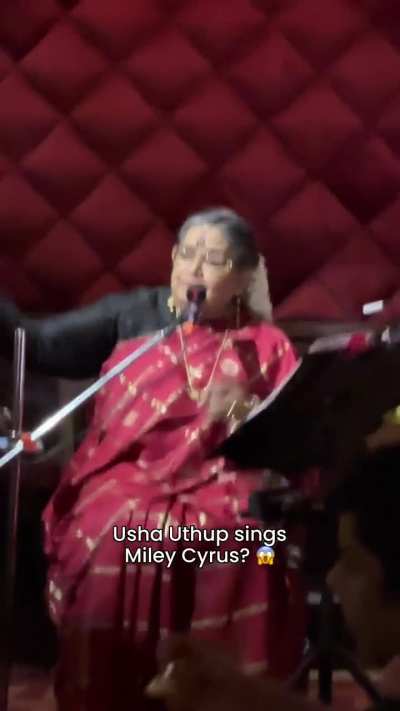 Usha Uthup singing Flowers by Miley Cyrus.