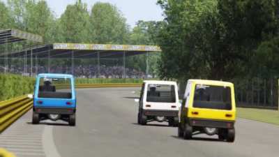 Finally won my first race! (I'm the blue car) (credit to u/RodriguezFaszanatas)