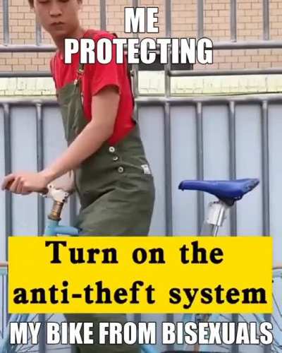 homemade bicycle anti-viriginity system 😱😱