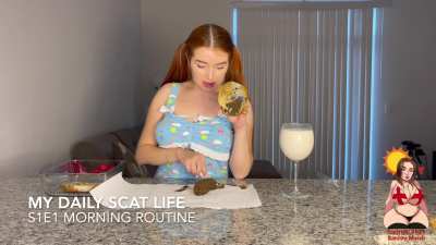 GingerCris - My Daily Scat Life: S1E1 Morning Routine 💩🥯🪥🚿👩🏻&zwj;🦰