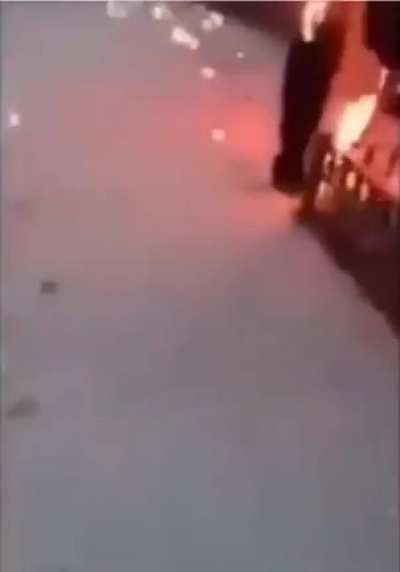 This guy is so high, he doesn't even care that he's on fire