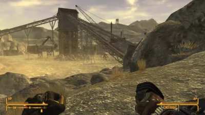 He got jumpscared by a deathclaw