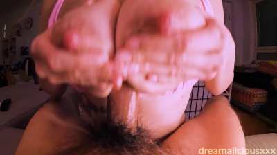 TITFUCK HEAVEN Edging &amp;amp; Making Him Cum Between My Milky Tits💦👀 Full video out now on Manyvids💗💗