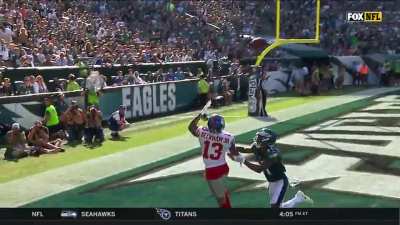 [Highlight] Odell Beckham one-handed TD catch (2017)