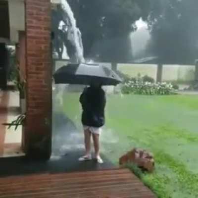 This umbrella will protect me from getting wet
