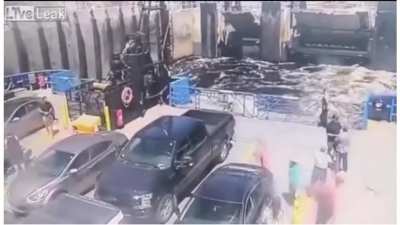 To reach the ferry in one piece