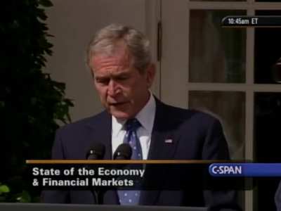 George W. Bush defending a short selling ban on the stocks of financial institutions when they were the naked short target: "This is intended to prevent investors from intentionally driving down particular stocks for their own personal gain"🤔It seems they