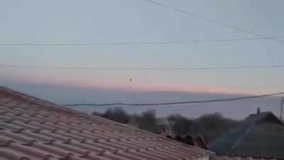 SU-25s being engaged by AAs over Ukraine, unknown location.