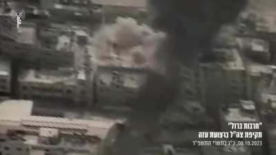IDF struck a Hamas tunnel built underneath a high-rise tower in the northern Gaza Strip, 8 Oct 2023