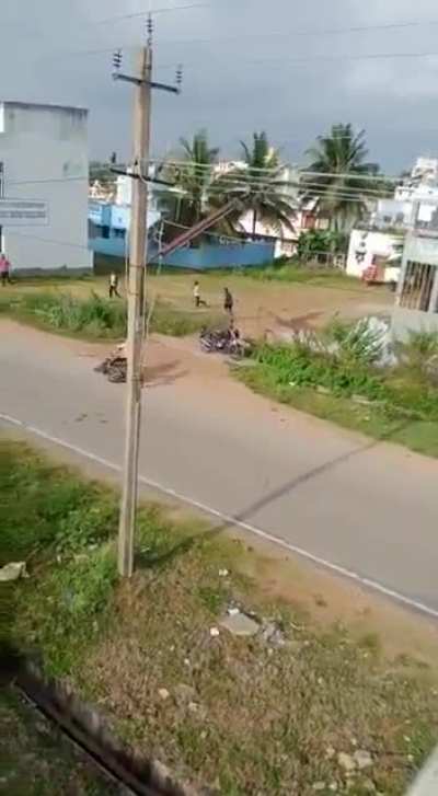 People Chasing Leopard.