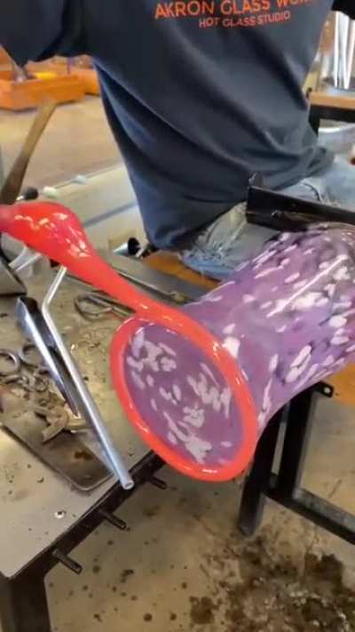 Blowing glass