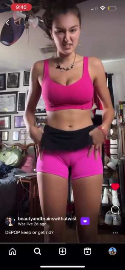 Depop livestream subscribers only cameltoe