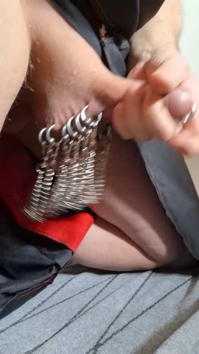 Chained up.