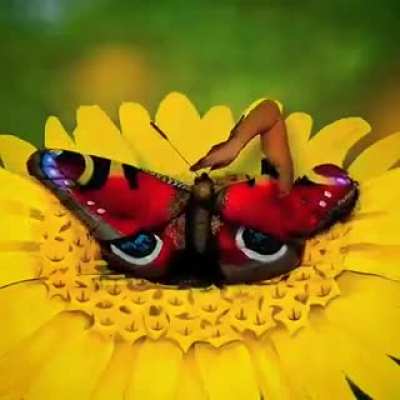 Body painting illusion - The butterfly