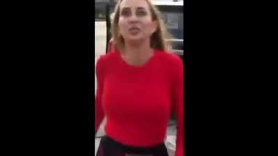 Karen goes off at flag chick and flashes her ass