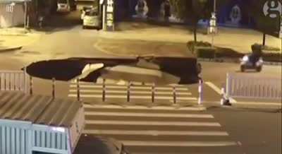 Sinkhole caught on tape