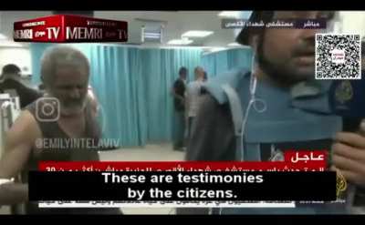 Zero fucks given- Elderly Wounded Man at Gaza Hospital Criticizes Hamas for Hiding Among Civilians, Then He Kicks Al-Jazeera Reporter for Cutting Him Off Mid-Sentence