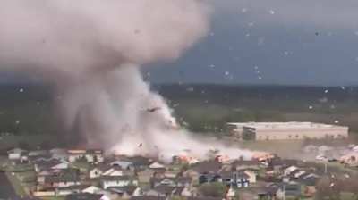 Tornado, dust, debris, day time, wide shot