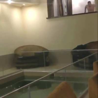 HMFT after I attempt to jump through this window into a pool. NSFW