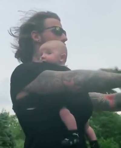 Just a cool kid and dad.