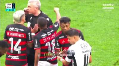 Lance da expuls&atilde;o do Bruno Henrique contra o Corinthians (Semi da Copa do Brasil)