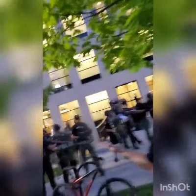 Downtown Salt Lake City May 30th 2020. Unarmed civilian face down prone on the ground GETS SHOT IN THE SPINE AT POINT BLANK WITH BEAN BAG GUN. Where is this in your training manual?