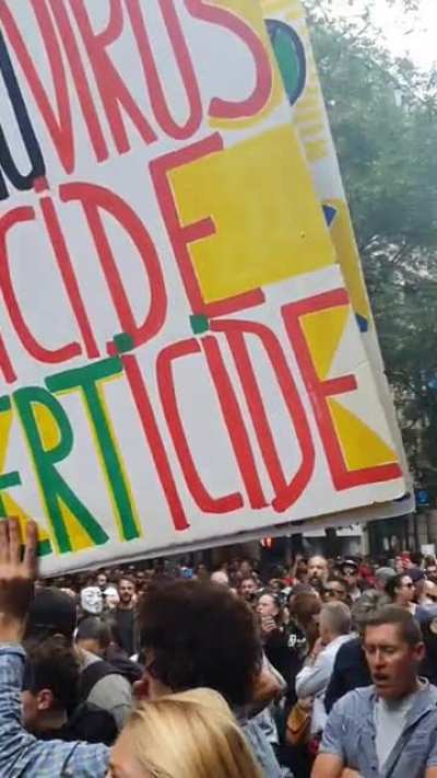 "Macron we don't want your pass" French protests yesterday in Paris (31st, July 2021)