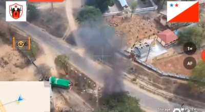 Anti junta fighters in Sagaing, Myanmar ambushing junta convoy