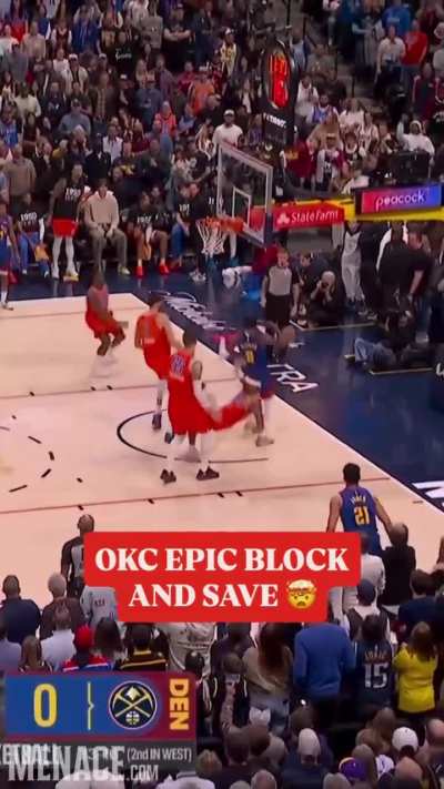 SGA with an amazing block, then caught the save laying on his back 😳