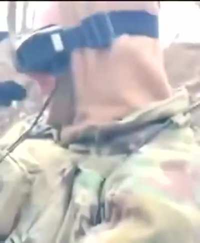 Russian soldier receives direct FPV headshot after attempting to shoot it down