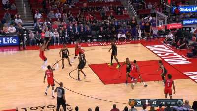 [Highlight] Houston Rockets play great defense against Ayton then Eric Gordon hits the stepback 3 to put the Rockets up 50-29 with two minutes left in the half
